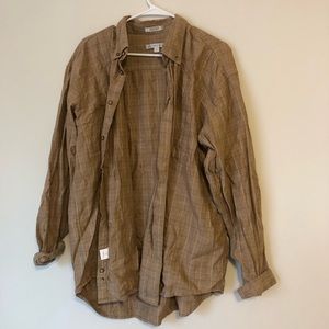 Brown button down shirt